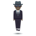 🕴🏿 person in suit levitating: dark skin tone display on JoyPixels